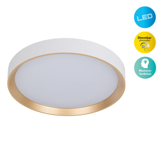 LED Deckenleuchte "RIO" Ø: 38,3cm weiß/gold