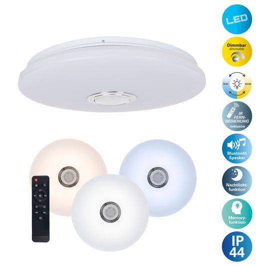 LED / CCT Deckenleuchte "NORDERNEY" inkl. Naturgeräuschen Ø: 38cm