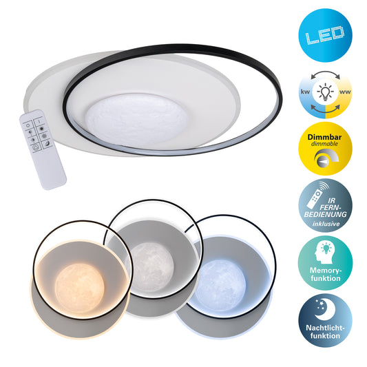 LED / CCT Deckenleuchte "MOONSHINE" L: 46cm