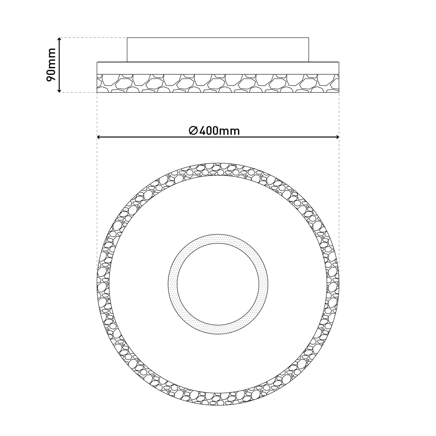 LED / CCT Deckenleuchte "GLACIRA" Ø: 40cm weiß