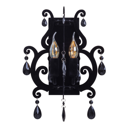2flg. Wandleuchte "BLACK VELVET" H: 40cm schwarz