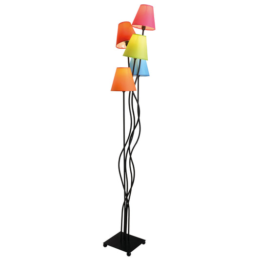 5er Stehleuchte "COLORI" H: 163cm bunt