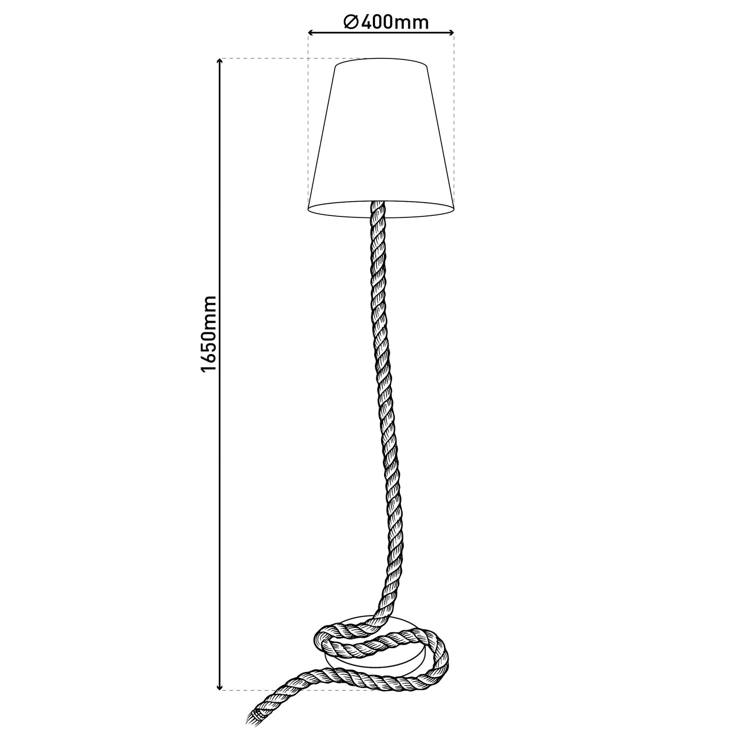 Stehleuchte "ROPE" H: 165cm