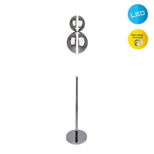 LED Stehleuchte "NOVA" H: 149,7cm chrom