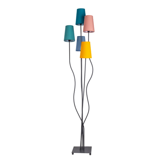 5er Stehleuchte "COLORA" H: 166cm bunt