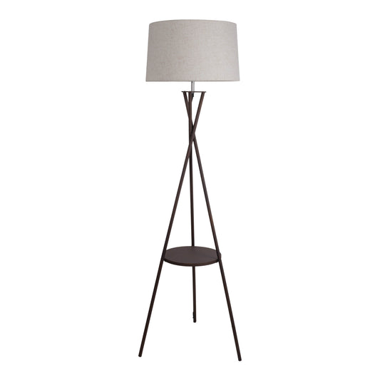 Stehleuchte mit integriertem Tisch "TORA" H: 158cm rostfarben/beige