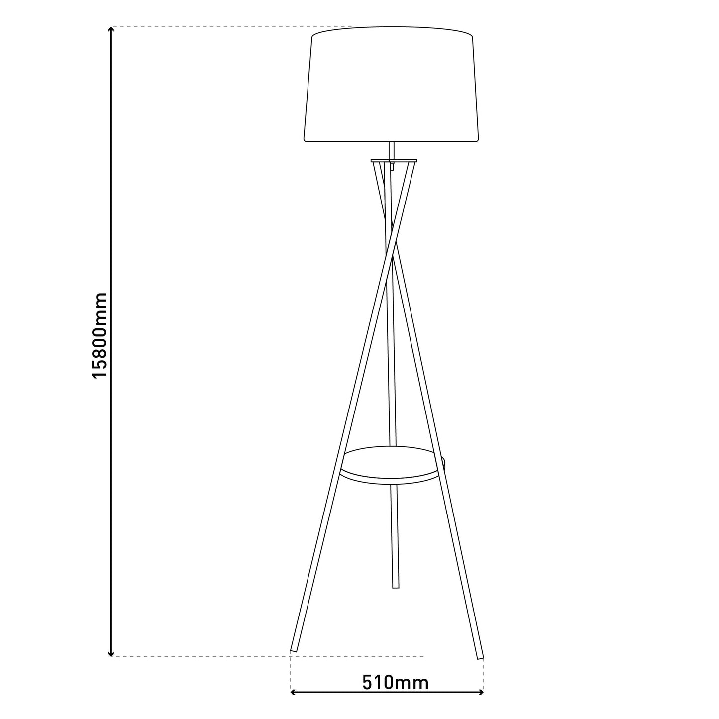 Stehleuchte mit integriertem Tisch "TORA" H: 158cm rostfarben/beige