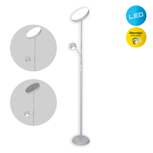 LED Stehleuchte "ROMIS" mit Lesearm weiß
