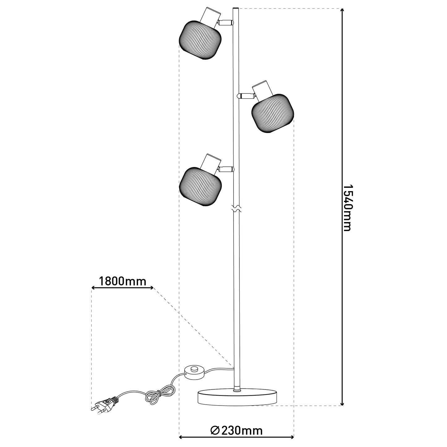 Stehleuchte "LEARTA" H: 154cm