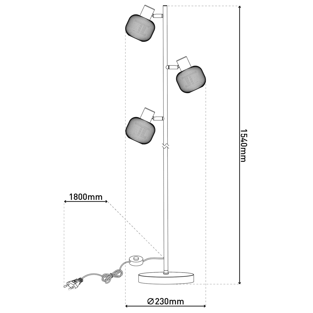 Stehleuchte "LEARTA" H: 154cm