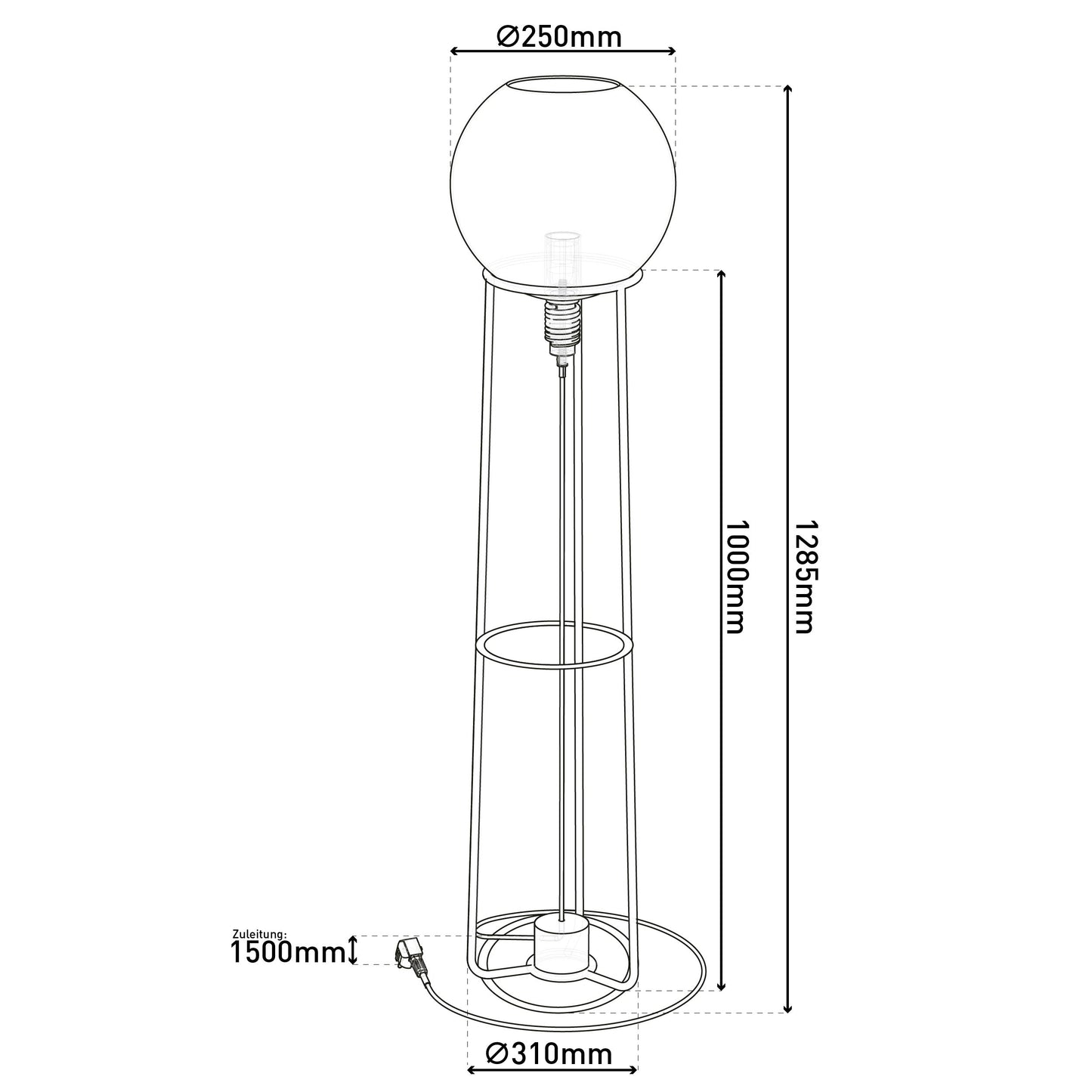 Stehleuchte "STELO" H: 128,5cm