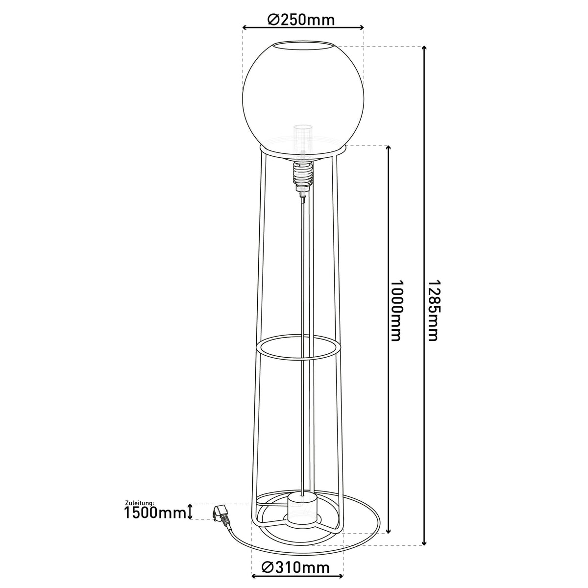 Stehleuchte "STELO" H: 128,5cm
