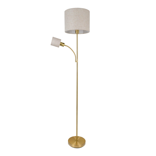 Stehleuchte "FILOMENA" H: 165cm beige / messing matt