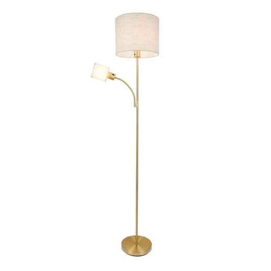 Stehleuchte "FILOMENA" H: 165cm beige / messing matt
