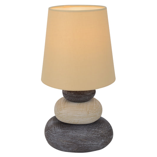 Keramik Tischleuchte "STONEY" H: 31cm natur
