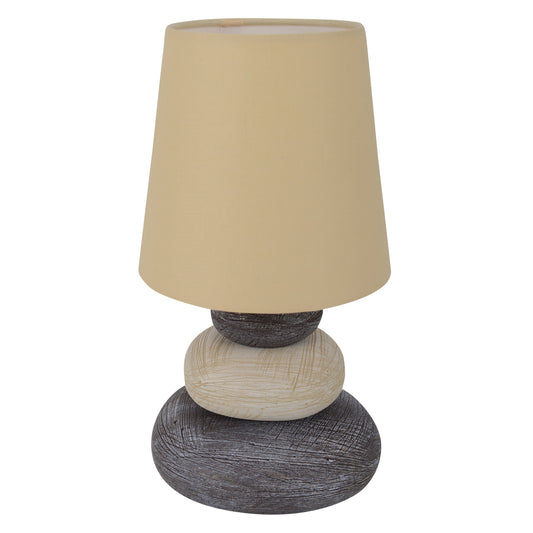 Keramik Tischleuchte "STONEY" H: 31cm natur