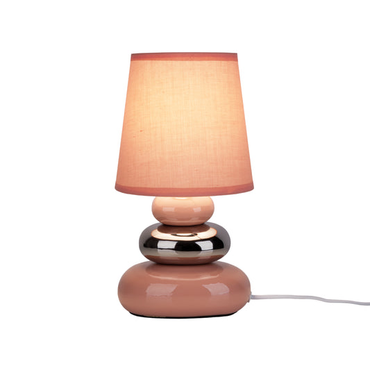 Keramik Tischleuchte "STONEY" H: 31cm rosa