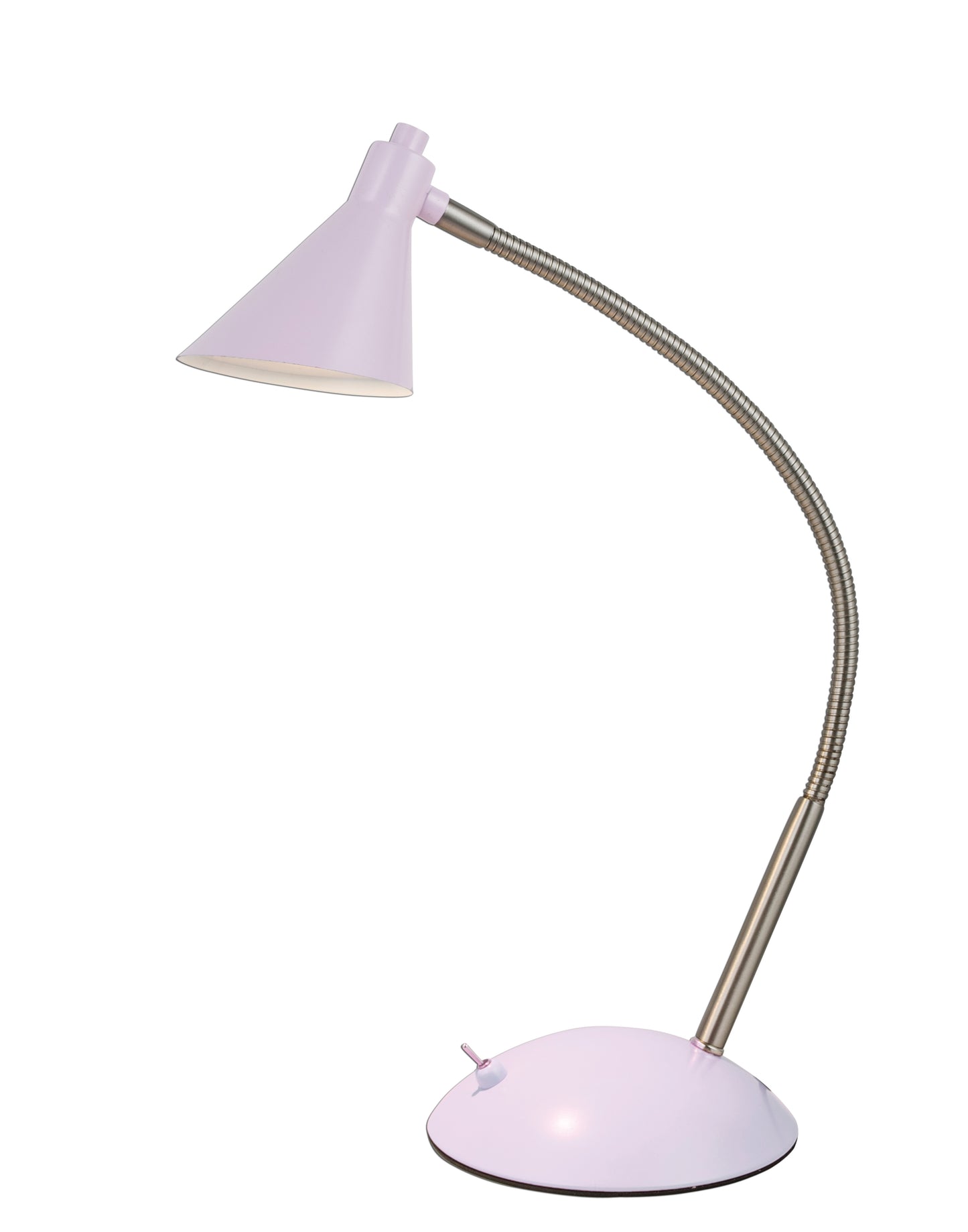 Tischleuchten - LED-Tischleuchte "PASTELL" H:38cm, Tischlampe im Retro Style, aus Metall in violett, 38 cm hoch, Ø 14 cm, inkl. LED Kippschalter
