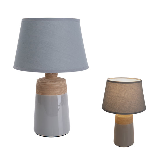 Keramik Tischleuchte "TALIA" H: 31cm grau