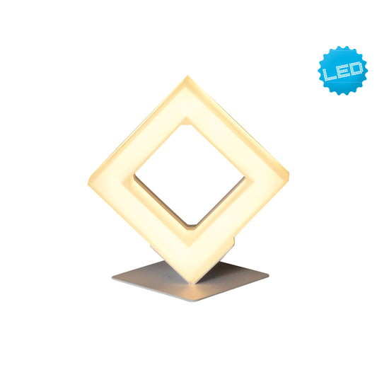 Tischleuchten - LED Tischleuchte "Moggi" h:18cm, Tischlampe im Design Style, ausMetall und Kunststoff in weiß, 18 cm hoch, Maße 17 x 14 cm, inkl. LED Schnurschalter