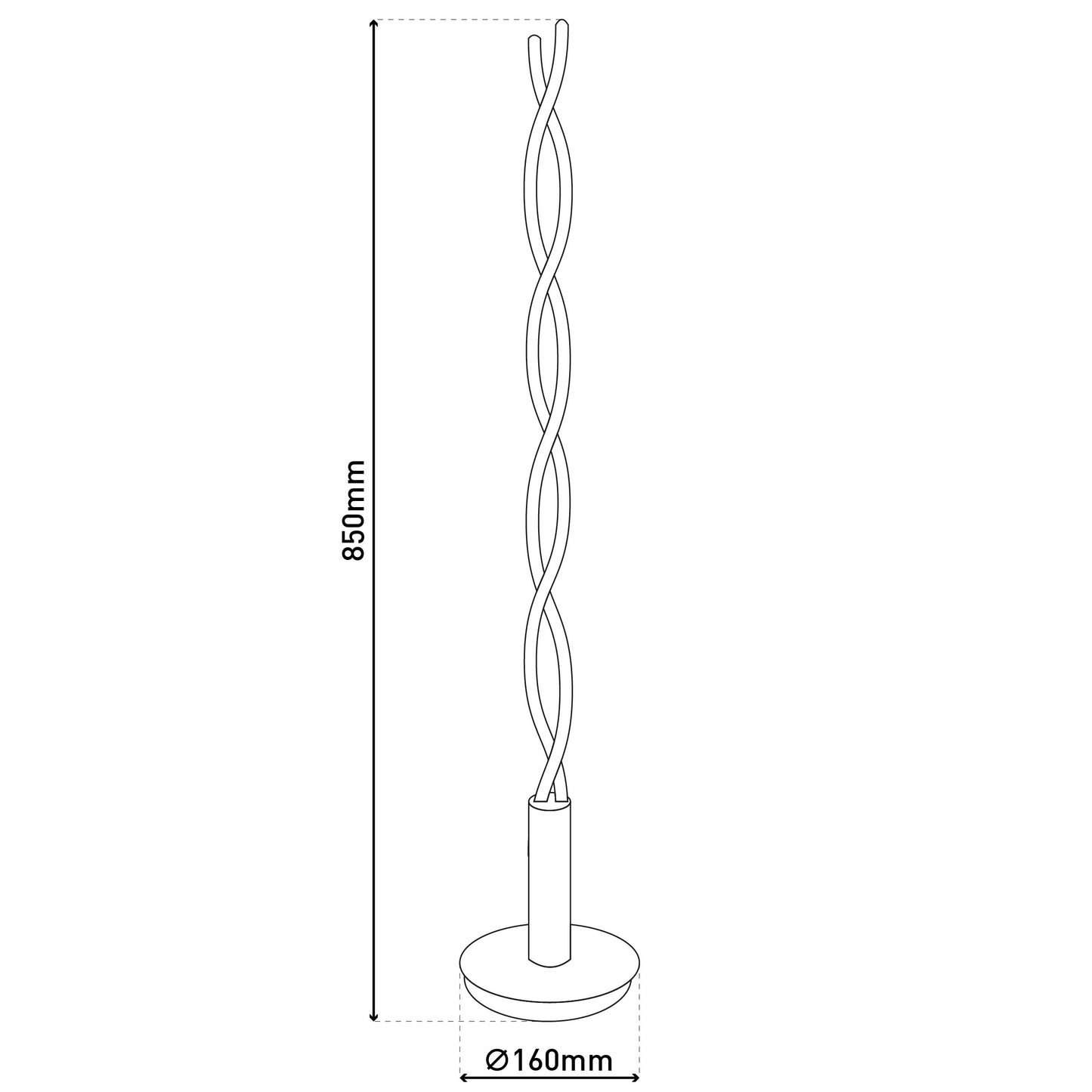 LED Tischleuchte h: 85cm "TWIST"