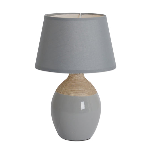 Keramik Tischleuchte "TALI" H: 28cm grau