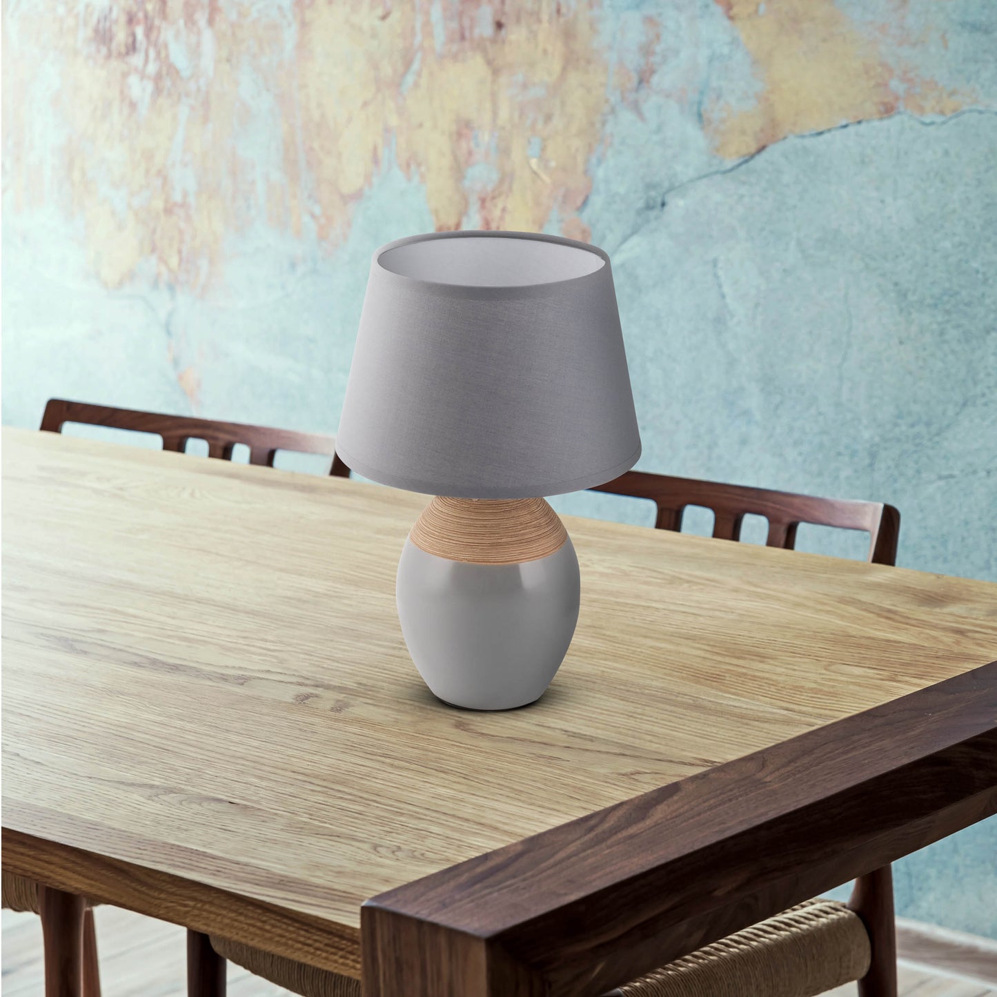 Keramik Tischleuchte "TALI" H: 28cm grau