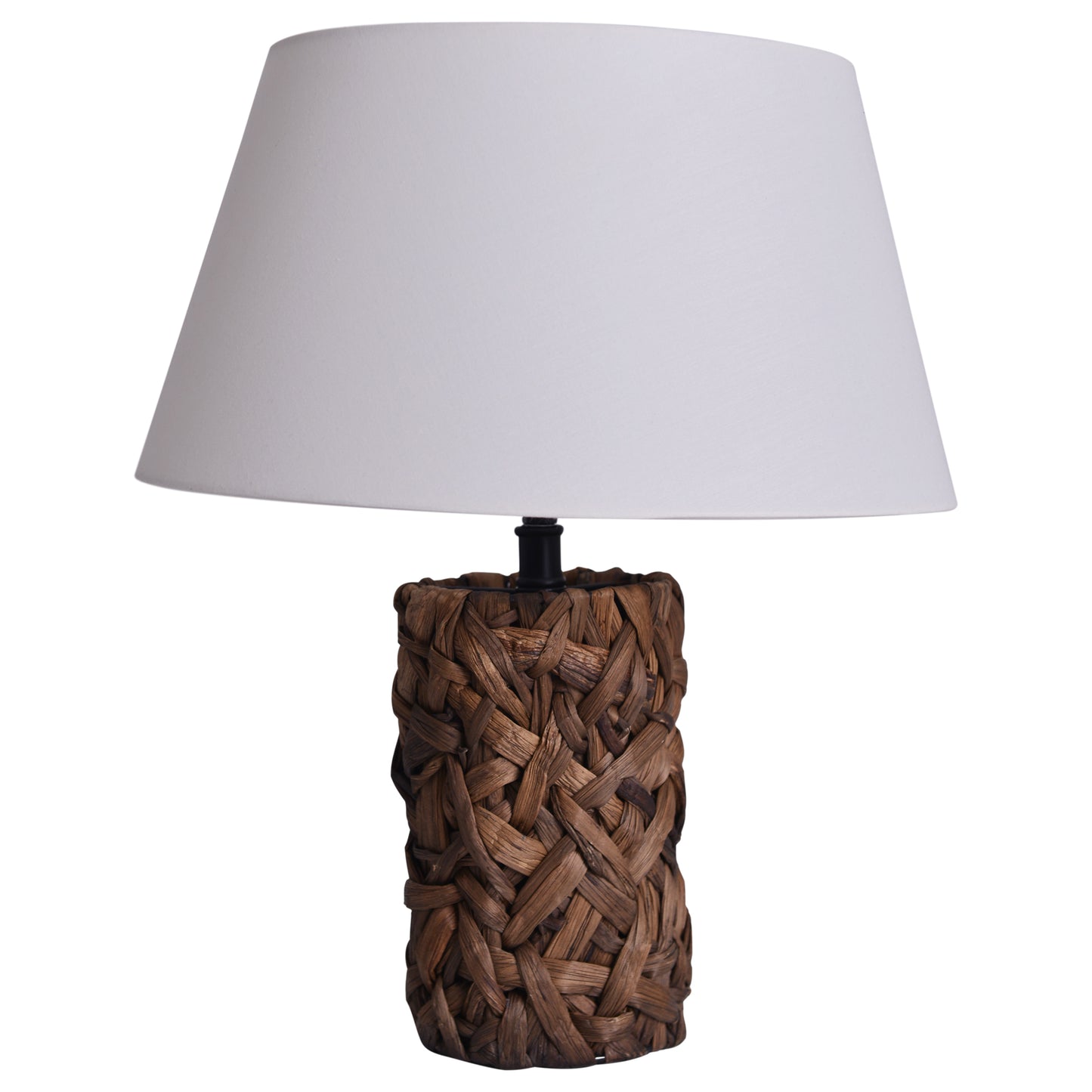 Tischleuchten - Korb-Tischleuchte "Josi", Tischlampe aus Metall und Naturmaterialien in natur, 42 cm hoch, Ø 35 cm, E27-Fassung