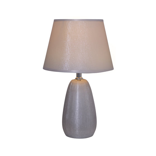 Keramik Tischleuchte "SIMLY CERAMICS" H: 37cm silber