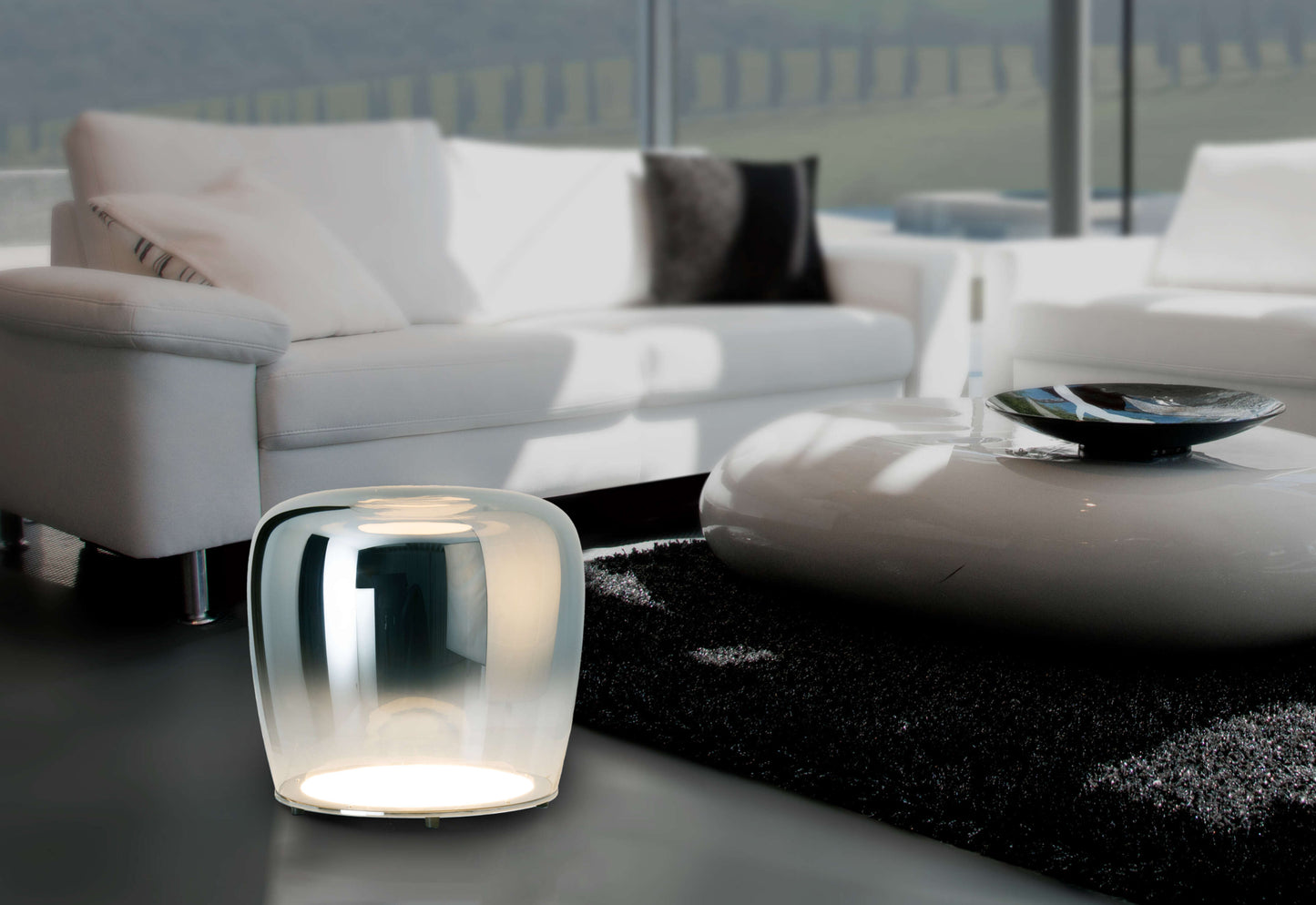 LED Tischleuchte "SMOKY" Ø:43cm