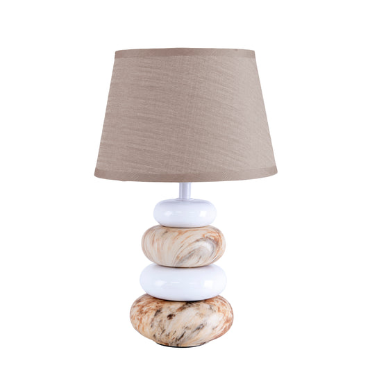 Keramik Tischleuchte "STONEY" H: 31cm braun