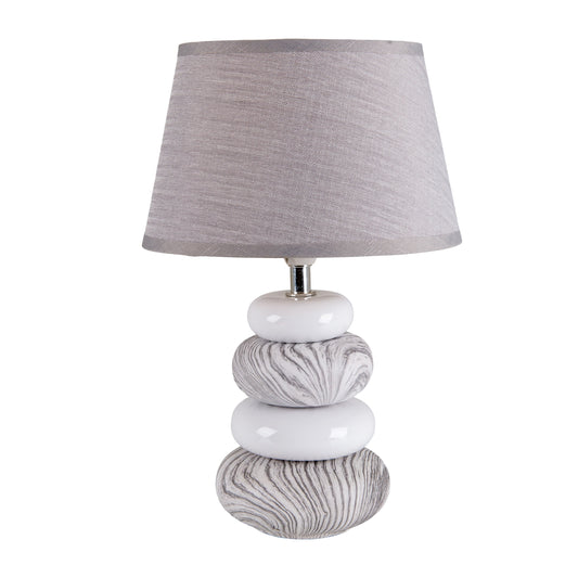 Keramik Tischleuchte "STONEY" H: 31cm grau