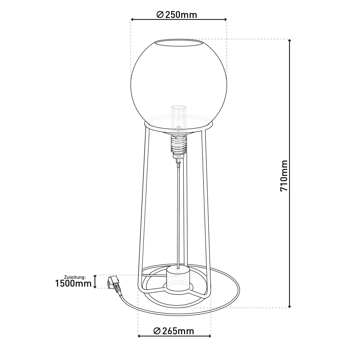 Tischleuchte "STELO" H: 71cm