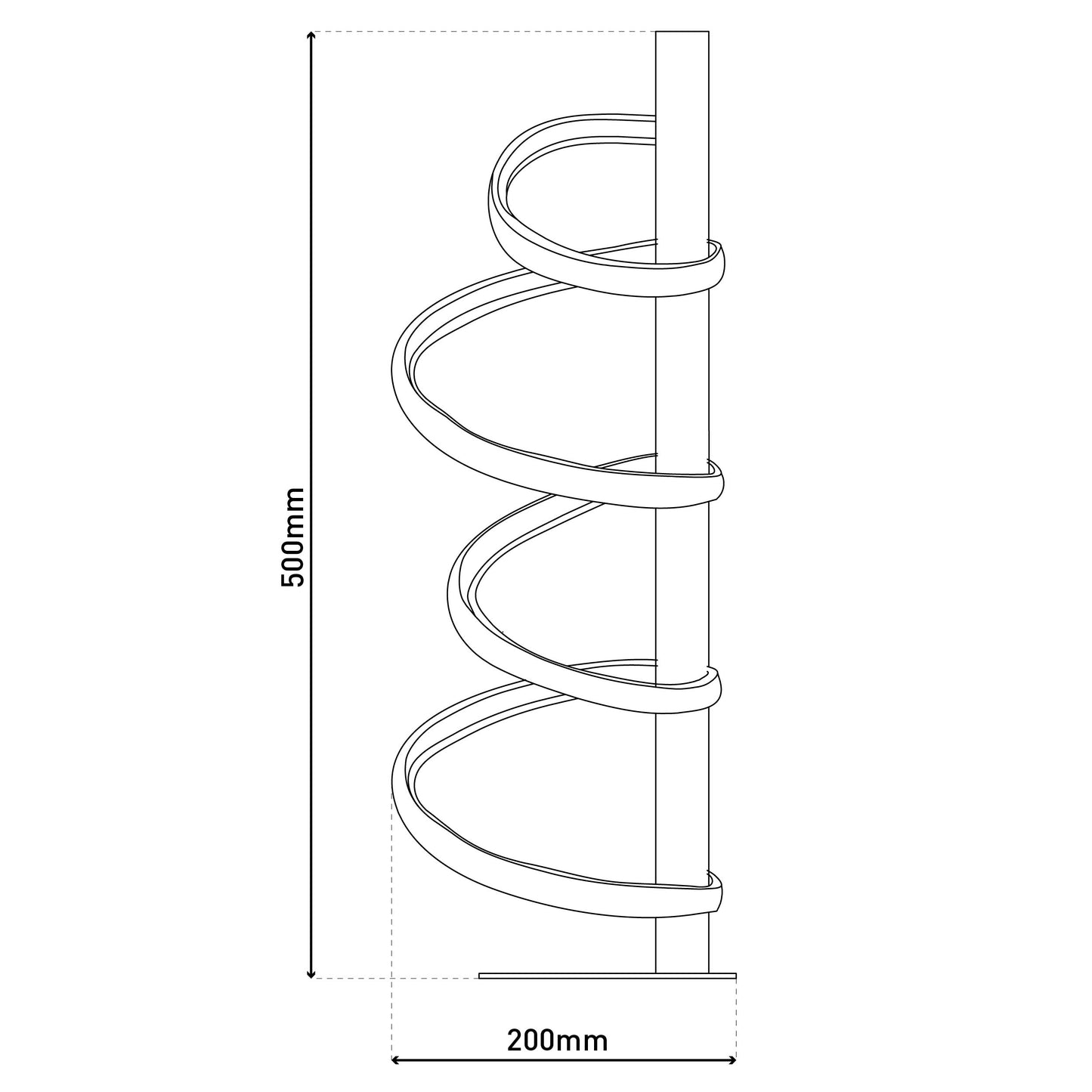 LED Tischleuchte "BELLEZA" H: 50cm schwarz