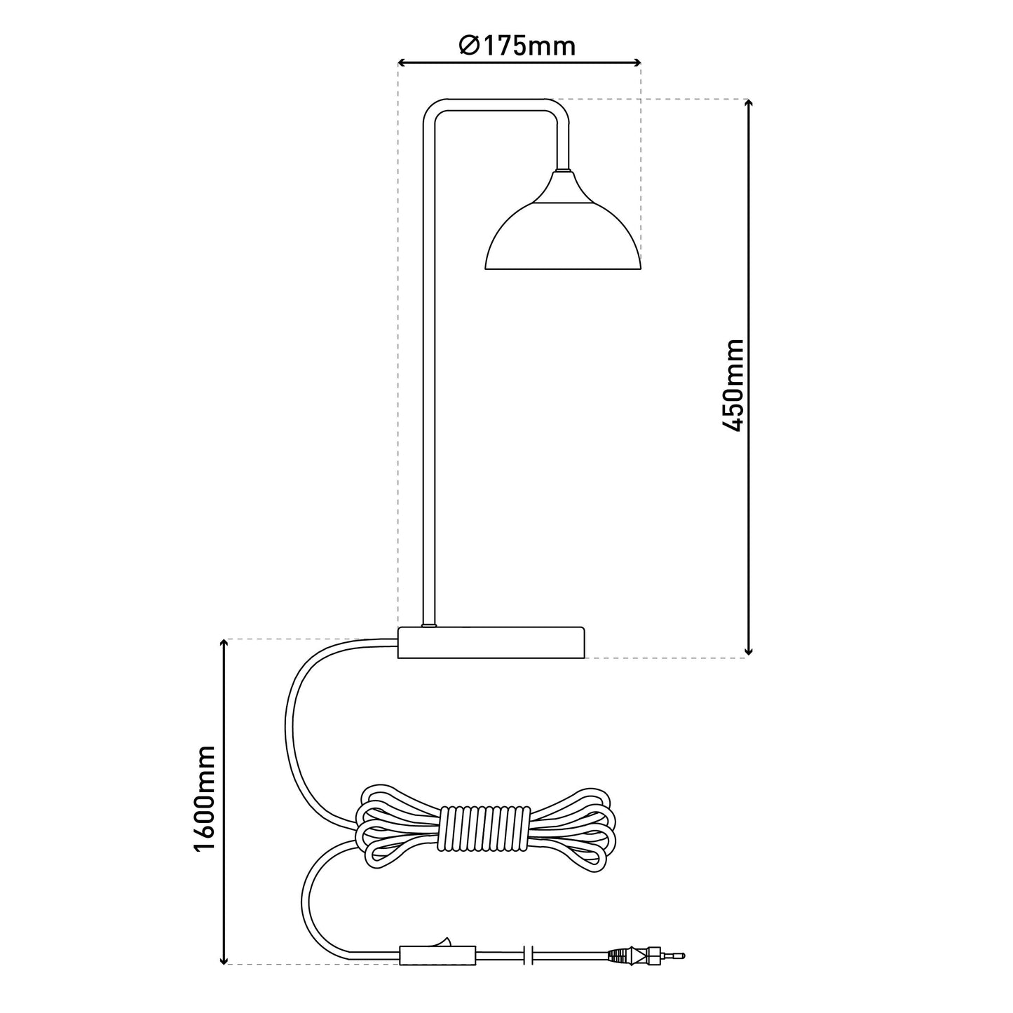 LED Tischleuchte "VARNA" H: 45cm