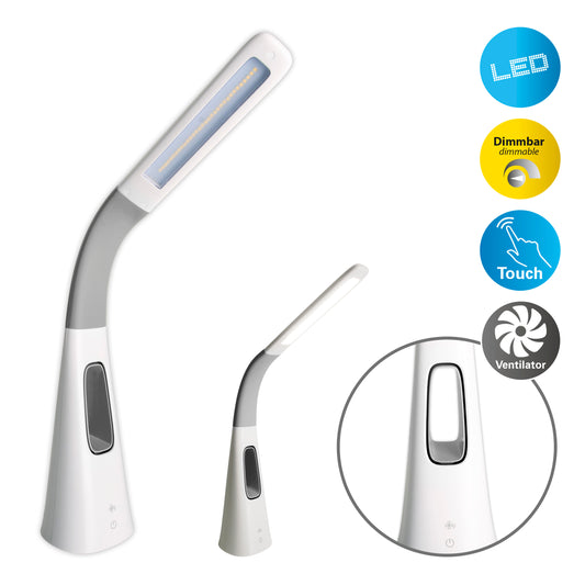 LED Tischleuchte "VENTU" inkl. Ventilator H: 40cm dimmbar