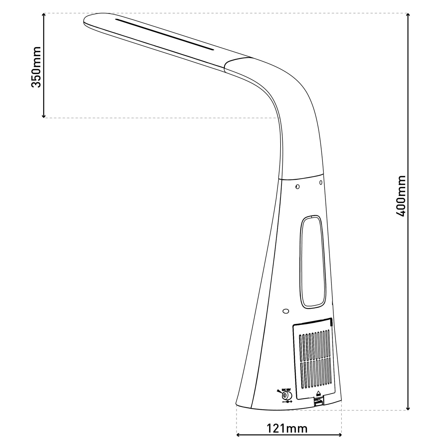 LED Tischleuchte "VENTU" inkl. Ventilator H: 40cm dimmbar