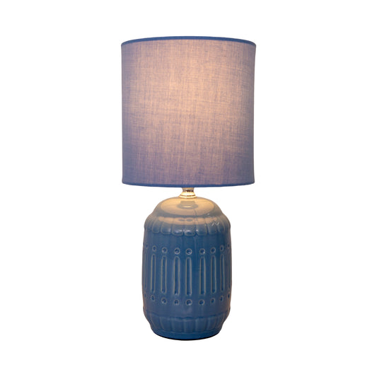Keramik Tischleuchte "ERIDA" H: 30cm hellblau
