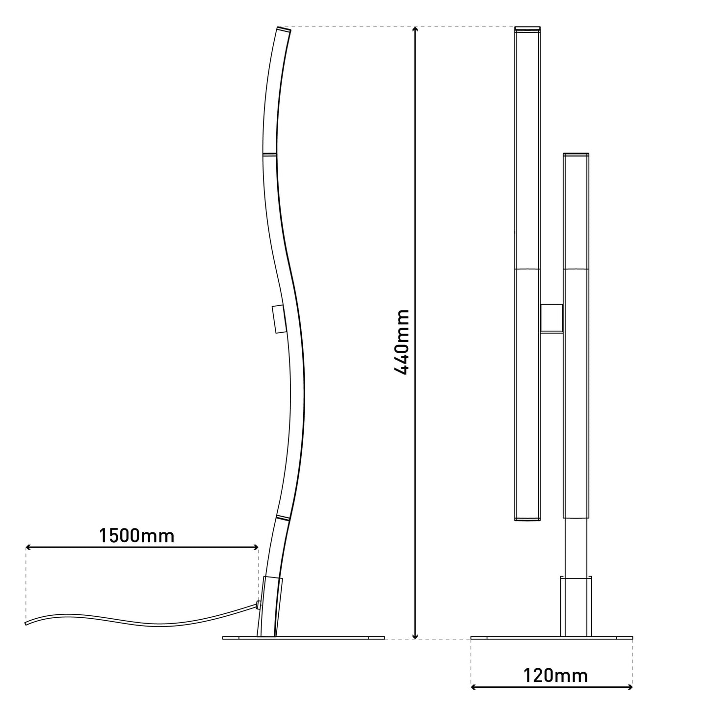 LED Tischleuchte "ONDA" H: 44cm