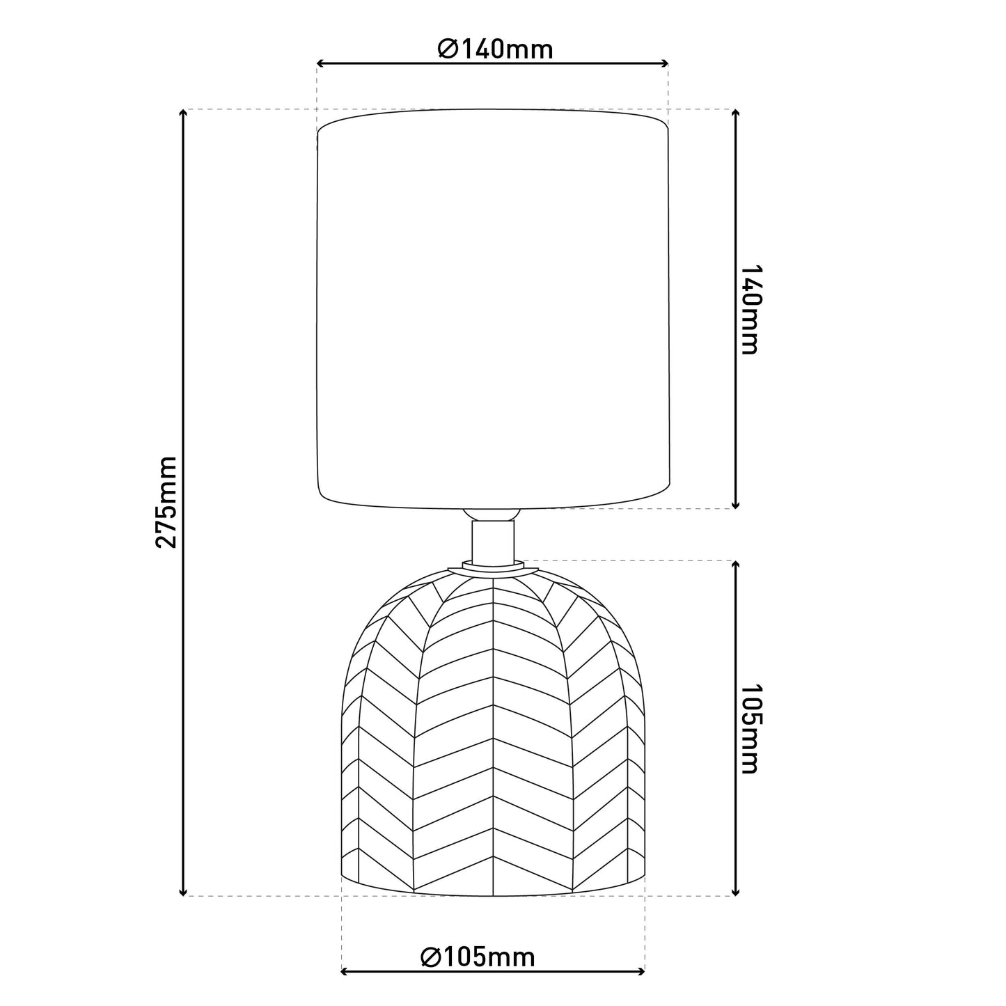 Keramik Tischleuchte "FOLIO" H: 27,5cm braun