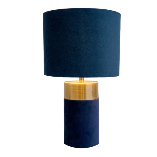 Tischleuchte "BORDO" H: 32cm blau/gold