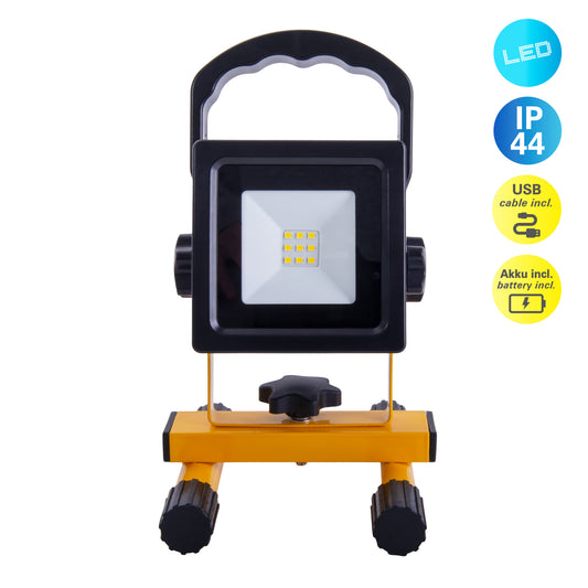LED- Strahler "Pablo", aus schwarzem Kunststoff mit fest verbauten LEDs, praktisch für Garage, Werkstatt und Camping