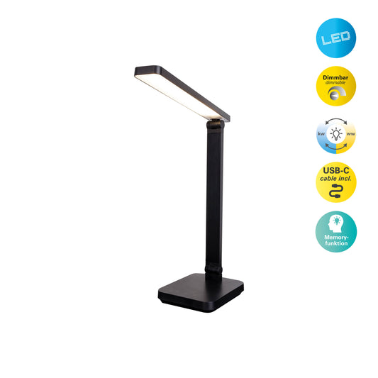 LED / CCT Tischleuchte "MOVER" H: 38cm schwarz