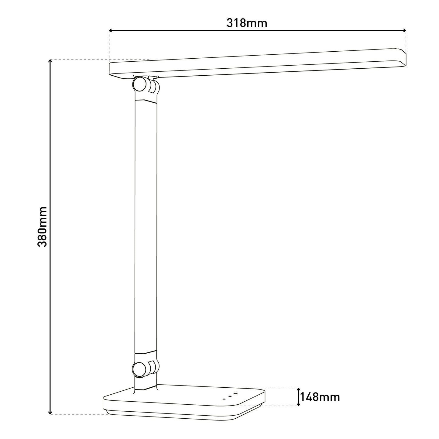 LED Tischleuchte "MOVER" H: 38cm weiß