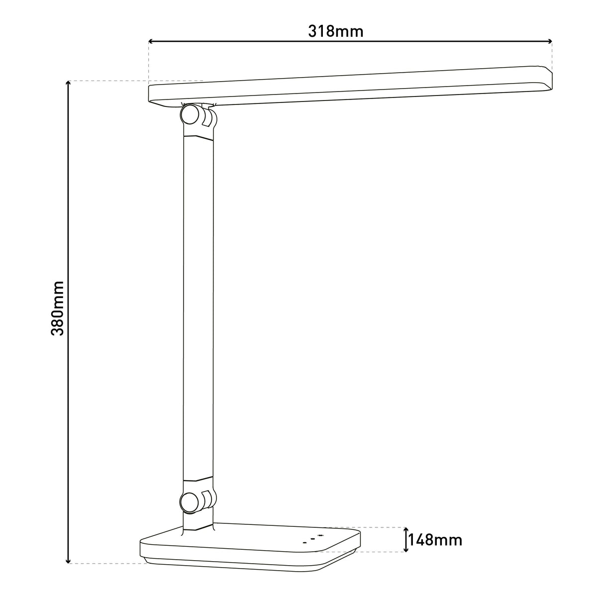 LED Tischleuchte "MOVER" H: 38cm weiß