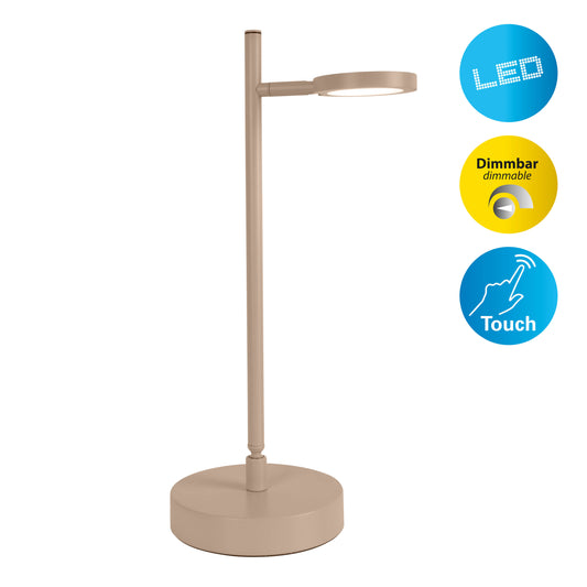 LED Akku-/ Tischleuchte "LUPA" H: 45cm almond
