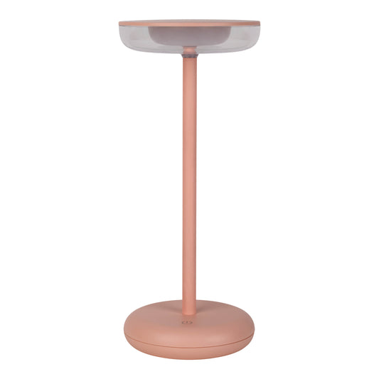 Außentischleuchten - Akku-Tischleuchte "PASI" rosa, Tischlampe für den Außenbereich im Design Style aus Kunststoff in pink, 26,4 cm hoch, Ø 11 cm, LED Platine dimmbar Berührungssensor Akkubetrieb Inkl. Memoryfunktion