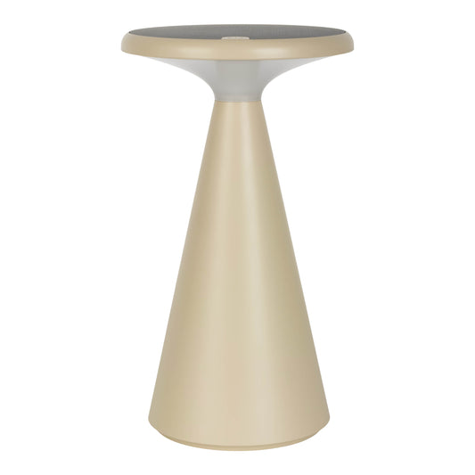 Außentischleuchten - Solar-/Akku-/Tischleuchte "PALU" H: 20cm beige, Tischlampe für den Außenbereich im Design Style aus Kunststoff in beige, 20 cm hoch, Ø 11,5 cm, LED Platine dimmbar Berührungssensor Inkl. Memoryfunktion