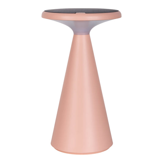 Außentischleuchten - Solar-/Akku-/Tischleuchte "PALU" H: 20cm rosa, Tischlampe für den Außenbereich im Design Style aus Kunststoff in pink, 20 cm hoch, Ø 11,5 cm, LED Platine dimmbar Berührungssensor Inkl. Memoryfunktion