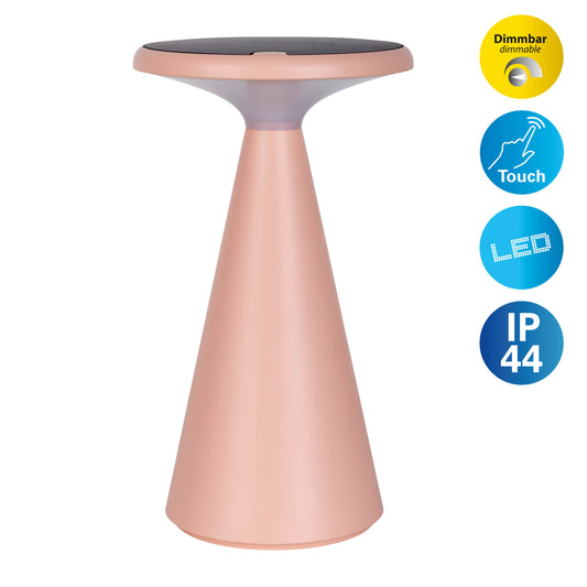 Solar-/Akku-/Tischleuchte "PALU" H: 20cm rosa